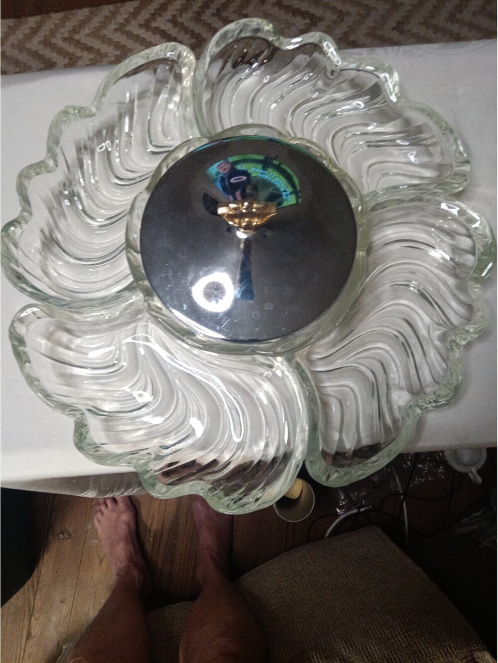 Vintage Kromex Lazy Susan Replacement Glass Trays Set No Base Mid Century